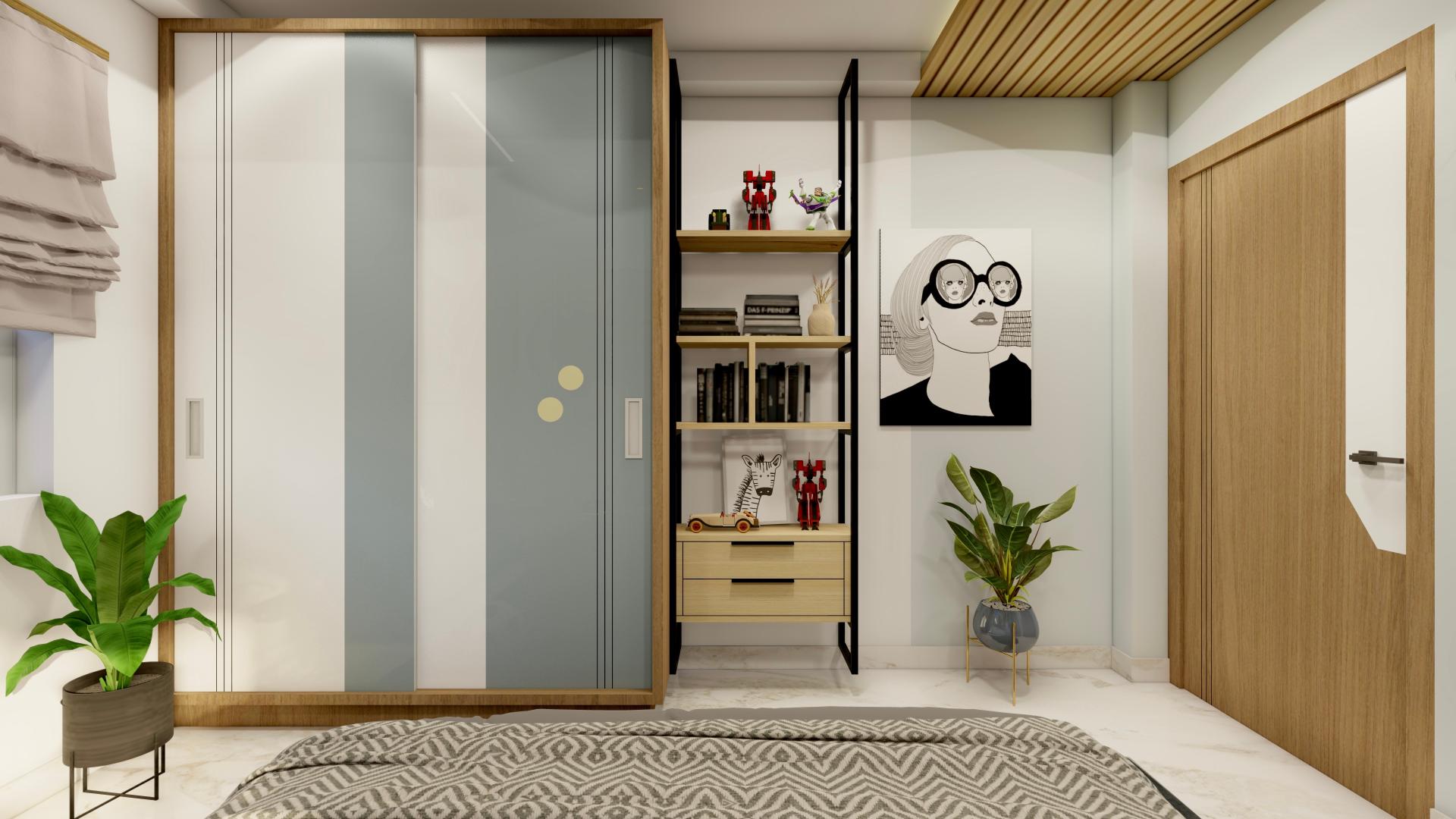 Complete residential interior with living and dining